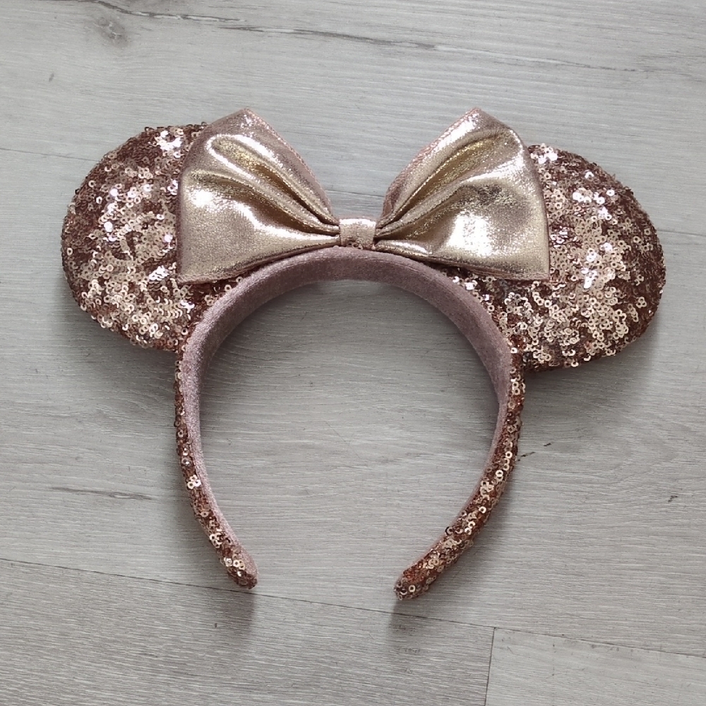Sequin Rose Gold MinnieMouse Ears Headband